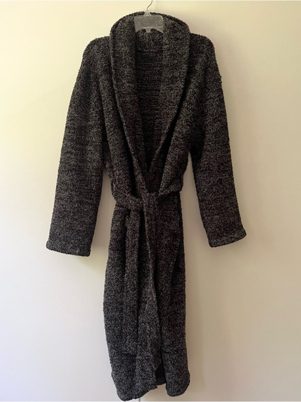 Barefoot Dreams Long Robe Cozy Chic Grey Soft Belted Shawl Collar Unisex 2